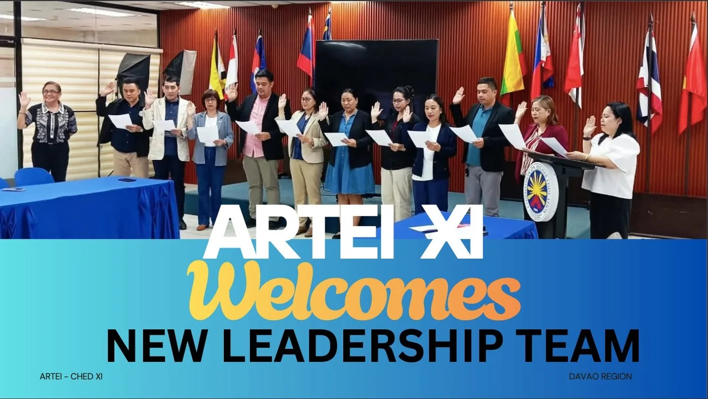 New ARTEI XI officers taking their oath at the CHED XI Regional Office
